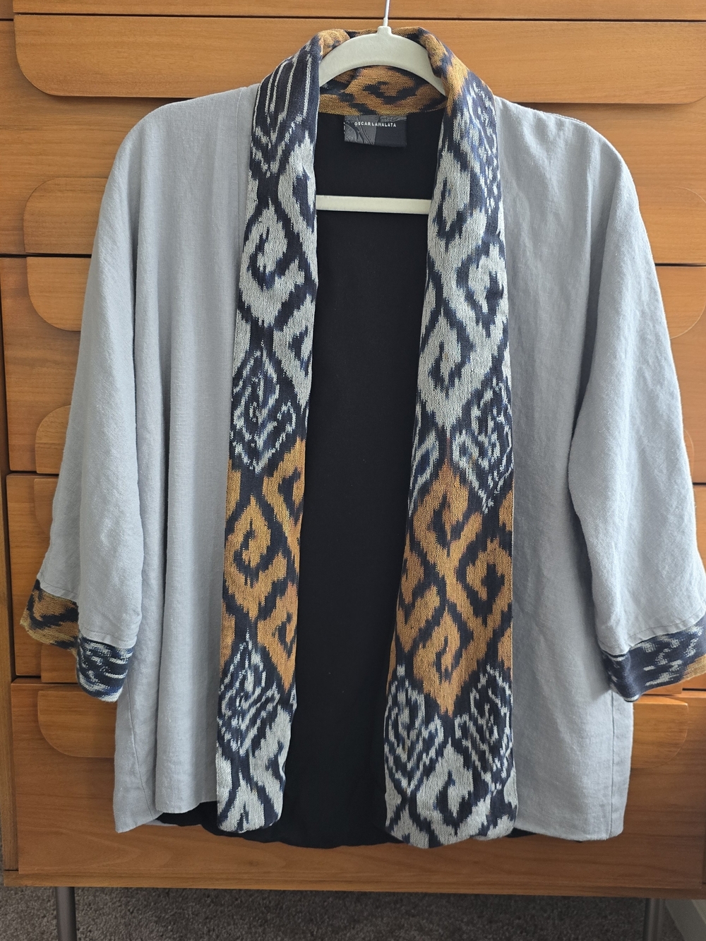 Oscar Lawalata Indonesian Designer Kimono Jacket Ikat Scarf NWOT